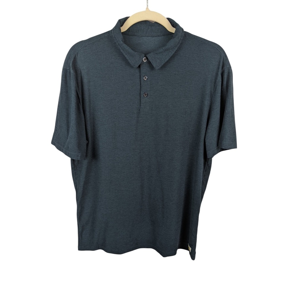 Vuori Polo Shirt Mens Large Strato Tech Knit Performance Stretch Blue V188